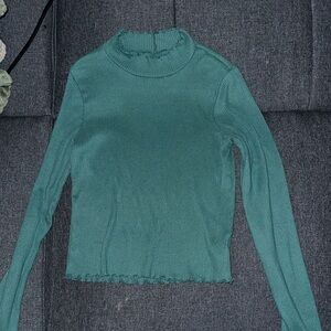 American Eagle Outfitters Teal Long Sleeve Top